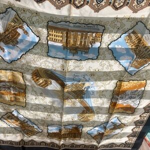 Elegant Roman Architecture Print Silk Scarf